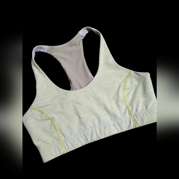 Outdoor Voices Women's Racerback‎ Sports Bra Size L Logo Yellow Two Tone - Picture 1 of 8